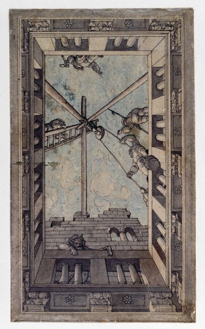 Perspectiefontwerp voor een plafond door Georg Pencz